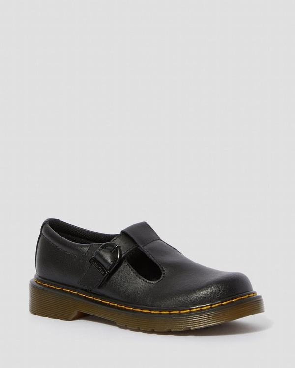 Dr Martens Dětské Polobotky Junior Polley Černé, CZ-420183